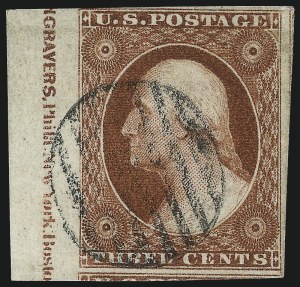 Sale 1017, Lot 138, 3c 1851-56, Orange Brown, Imprint & Corner Margin Copies (Scott 10-10A)