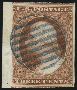Sale 1017, Lot 168, 3c 1851-56, Orange Brown, Sheet Margin Copies (Scott 10-10A)