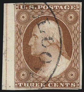 Sale 1017, Lot 173, 3c 1851-56, Orange Brown, Sheet Margin Copies (Scott 10-10A)