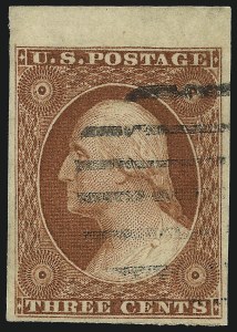 Sale 1017, Lot 180, 3c 1851-56, Orange Brown, Sheet Margin Copies (Scott 10-10A)