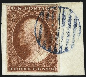 Sale 1017, Lot 205, 3c 1851-56, Orange Brown (Scott 10-10A)