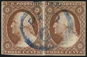 Sale 1017, Lot 208, 3c 1851-56, Orange Brown (Scott 10-10A)