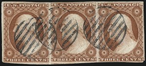 Sale 1017, Lot 220, 3c 1851-56, Orange Brown (Scott 10-10A)