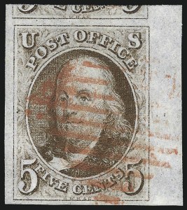 Sale 1017, Lot 29, 5c 1847 Issue, Sheet Margin Copies (Scott 1)