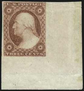 Sale 1017, Lot 302, 3c 1851-56, Dull Red, Corner Margin Copies (Scott 11-11A)