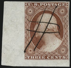 Sale 1017, Lot 319, 3c 1851-56, Dull Red, Corner Margin Copies (Scott 11-11A)