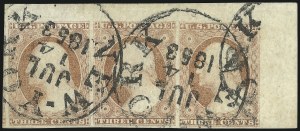 Sale 1017, Lot 359, 3c 1851-56, Dull Red, Corner Margin Copies, Cont. (Scott 11-11A)