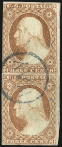 Sale 1017, Lot 416, 3c 1851-56, Dull Red, Shades, Varieties and Cancels (Scott 11-11A)