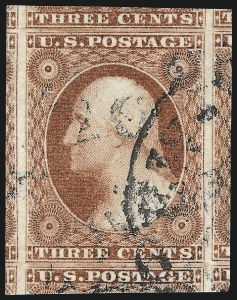 Sale 1017, Lot 455, 3c 1851-56, Claret (Scott 11-11A)