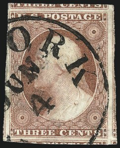 Sale 1017, Lot 464, 3c 1851-56, Claret (Scott 11-11A)