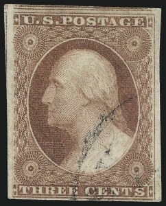 Sale 1017, Lot 476, 3c 1851-56, Claret (Scott 11-11A)