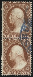 Sale 1017, Lot 490, 3c 1857-60 (Scott 25-26A)
