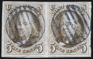 Sale 1017, Lot 58A, 5c 1847 Issue (Scott 1-1d)