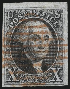 Sale 1017, Lot 67, 10c 1847 Issue (Scott 2)