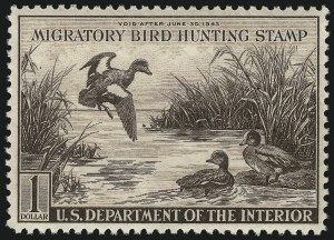Sale 1019, Lot 1083, Hunting Permits, $1.00 1942 Hunting Permit (RW9) Sale 1019, Lot 1083, Hunting Permits