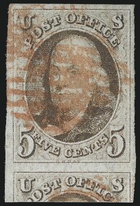 Sale 1019, Lot 305, 5c-10c 1847 Issue (Scott 1-2)