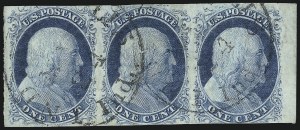 Sale 1019, Lot 332, 1c 1851-56 Issue (Scott 7-9)