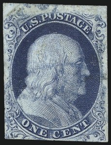 Sale 1019, Lot 334, 1c 1851-56 Issue (Scott 7-9)
