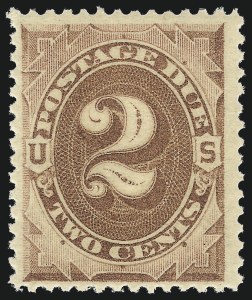 Sale 1019, Lot 945, Postage Due (Scott J2-J78a), 2c Brown (J2) Sale 1019, Lot 945, Postage Due (Scott J2-J78a)