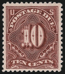 Sale 1019, Lot 954, Postage Due (Scott J2-J78a), 10c Deep Claret (J35) Sale 1019, Lot 954, Postage Due (Scott J2-J78a)