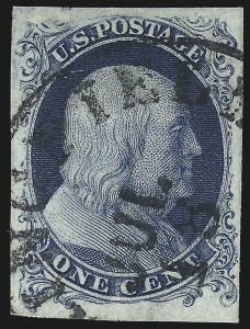 Sale 1024, Lot 19, 1c 1851-56 Issue (Scott 5-9)