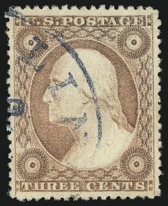 Sale 1024, Lot 65, 3c 1857-60 Issue (Scott 25-26A)