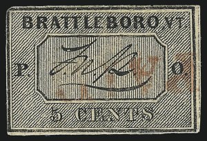 Sale 1025, Lot 18, Postmasters Provisionals: Brattleboro Vt.