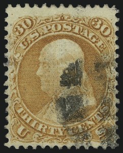 Sale 1026, Lot 1245, 1867-68 Grilled Issue and 1875 Re-Issue (Scott 79-109), 30c Orange, F. Grill (100) Sale 1026, Lot 1245, 1867-68 Grilled Issue and 1875 Re-Issue (Scott 79-109)