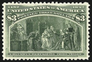 Sale 1026, Lot 1323, 1893 Columbian Issue (Scott 230-245), $3.00 Columbian (243) Sale 1026, Lot 1323, 1893 Columbian Issue (Scott 230-245)