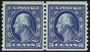 Sale 1026, Lot 1416, 1912-22 Issues (Scott 421-493), 3c-5c 1914 Coils (445-447) Sale 1026, Lot 1416, 1912-22 Issues (Scott 421-493)