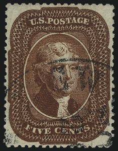 Sale 1032, Lot 3080, 5c-90c 1857-60 Issue (Scott 27-39)