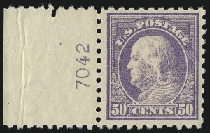 Sale 1033, Lot 4222, 1913 Panama Pacific thru Later Issues (Scott 400-679), 50c Violet (440) Sale 1033, Lot 4222, 1913 Panama Pacific thru Later Issues (Scott 400-679)