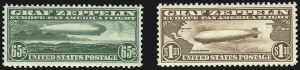 Sale 1033, Lot 4255, Air Post, Special Delivery, Official Seals, 65c, $1.30 Graf Zeppelin (C13-C14) Sale 1033, Lot 4255, Air Post, Special Delivery, Official Seals