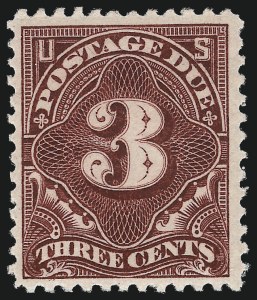 Sale 1033, Lot 4280, Postage Due, 3c Deep Claret (J33) Sale 1033, Lot 4280, Postage Due