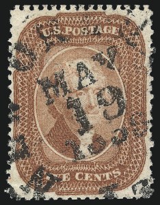 Sale Number 1034, Lot Number 54, 1857-60 Issue and 1875 Reprint (Scott 18-47) Sale Number 1034, Lot Number 54, 1857-60 Issue and 1875 Reprint (Scott 18-47)