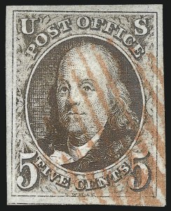 Sale 1037, Lot 1353, 5c 1847 Issue and 1875 Reproduction of 1847 Issue (Scott 1-4)