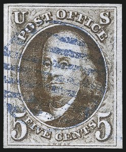 Sale 1037, Lot 1357, 5c 1847 Issue and 1875 Reproduction of 1847 Issue (Scott 1-4)
