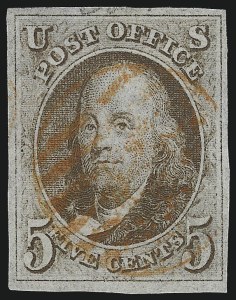 Sale 1037, Lot 1359, 5c 1847 Issue and 1875 Reproduction of 1847 Issue (Scott 1-4)