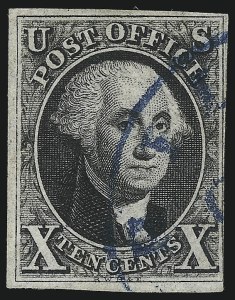 Sale 1037, Lot 1385, 5c 1847 Issue and 1875 Reproduction of 1847 Issue (Scott 1-4)