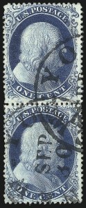 Sale 1037, Lot 1456, 1c 1857-60 Issue (Scott 18-24)