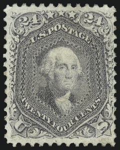Sale 1037, Lot 1581, 1861-66 Issue (Scott 67-78c), 24c Grayish Lilac (78a) Sale 1037, Lot 1581, 1861-66 Issue (Scott 67-78c)