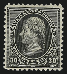 Sale 1037, Lot 1792, 1890-93 Issue (Scott 219-229a), 30c Black (228) Sale 1037, Lot 1792, 1890-93 Issue (Scott 219-229a)