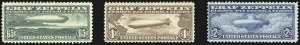 Sale 1037, Lot 2200, Air Post, Graf Zeppelin Issues (Scott C13-C15, C18)