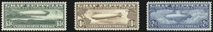 Sale 1037, Lot 2201, Air Post, Graf Zeppelin Issues (Scott C13-C15, C18)