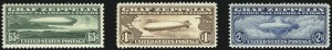 Sale 1037, Lot 2202, Air Post, Graf Zeppelin Issues (Scott C13-C15, C18)