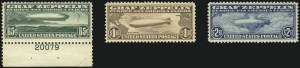 Sale 1037, Lot 2214, Air Post, Graf Zeppelin Issues (Scott C13-C15, C18)