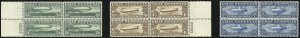 Sale 1037, Lot 2215, Air Post, Graf Zeppelin Issues (Scott C13-C15, C18)