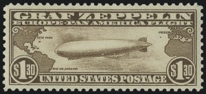 Sale Number 1037, Lot Number 2222, Air Post, Graf Zeppelin Issues (Scott C13-C15, C18) Sale Number 1037, Lot Number 2222, Air Post, Graf Zeppelin Issues (Scott C13-C15, C18)