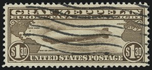 Sale 1037, Lot 2225, Air Post, Graf Zeppelin Issues (Scott C13-C15, C18)