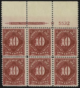 Sale 1037, Lot 2293, Postage Due Featuring Blocks and Plate Blocks (Scott J31-J75)